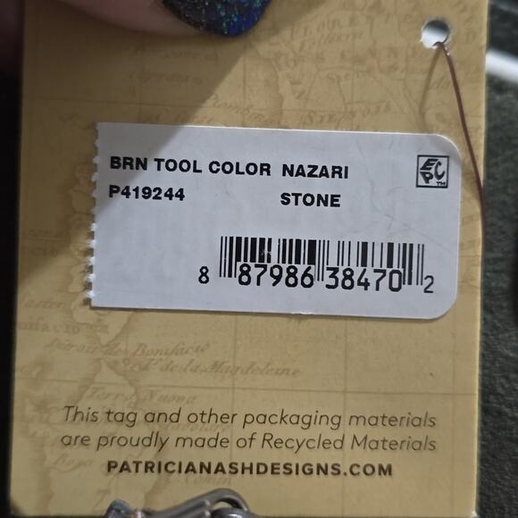 Patricia Nash Nazari Burnished Tooled Bifold Leather Wallet Color Stone NWT - Picture 8 of 8